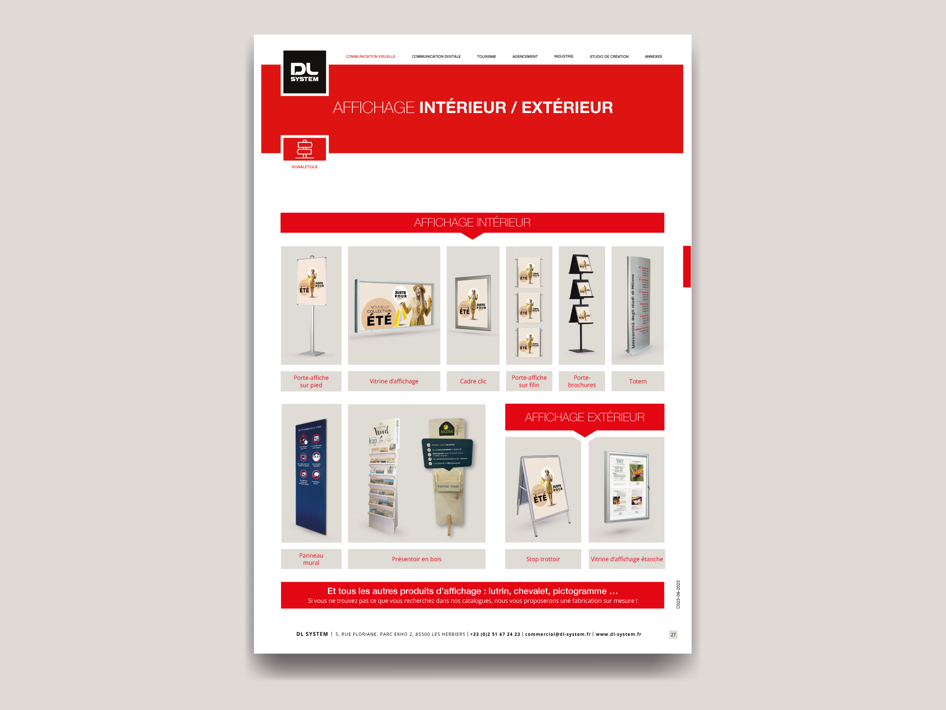 Equipements pour affichage en intérieur et en extérieur